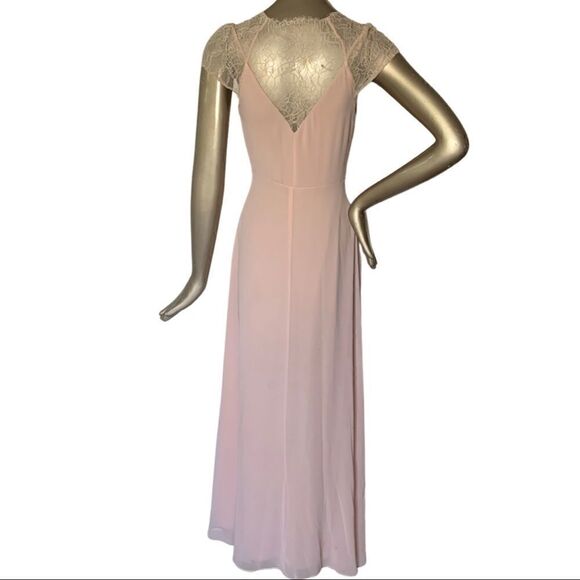 🌸Delicate 🌸chiffon and stretch lace gown size Sm - Picture 3 of 7